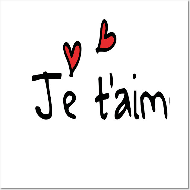 Je t'aime typo Wall Art by CindyS